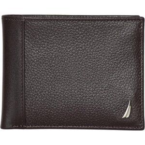 Men's J-Class - Brown Bifold Leather Wallet RFID Blocking ID Window Card Slots